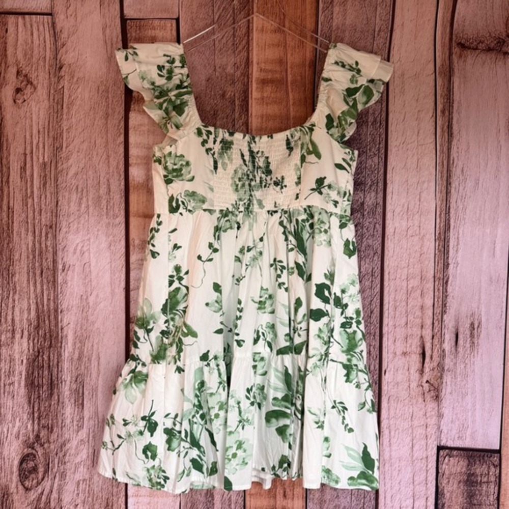 Abercrombie & Fitch Dress Floral Smocked Tiered Cottagecore Summer Medium NWT - Picture 2 of 8